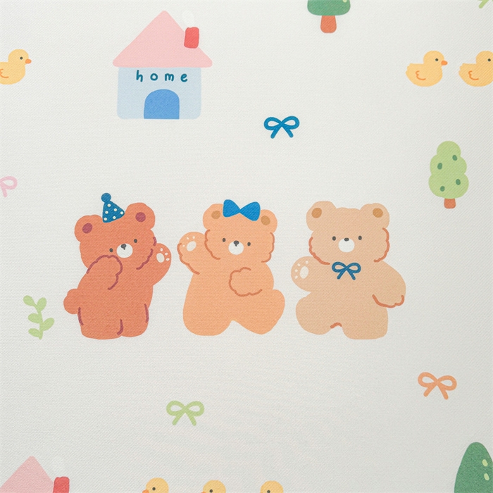 91家纺网 家纺一手货源 找家纺 雯豆2025春夏新款碳光冰丝席三件套A类凉感印花三明治凉席 碳光冰丝席-绑带款-小熊伙伴