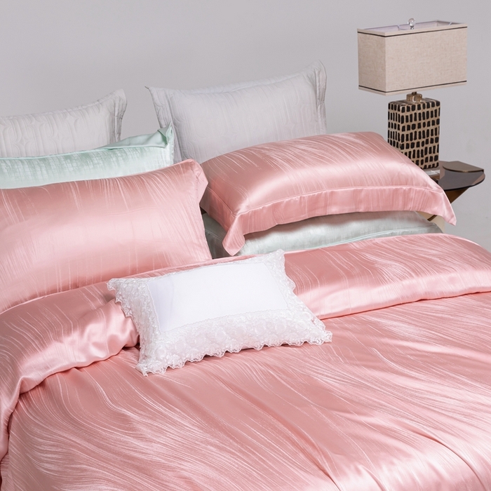 91家纺网 家纺一手货源 找家纺 晋瑞 红顶鹅绒馆 2025真丝天丝大提花四件套 莫吉托