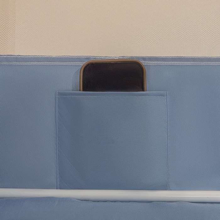 91家纺网 家纺一手货源 找家纺 兆星家纺 2025新款内穿带布帘蚊帐 纯色款 纯色-蓝灰（不含帘）