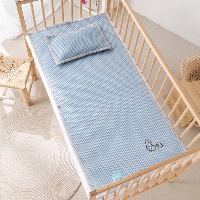 91家纺网 家纺一手货源 找家纺 丹兰 2025新款可定做婴童凉席凉豆豆冰丝席竹席儿童藤席幼儿园午睡席子 凉豆恐龙-蓝