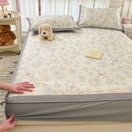 川悦生活2025新款小清新床笠600D立体宽边冰丝席床笠款 床笠兰花小园