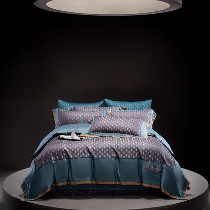 （总）品家居 A版色织提花长绒棉四件套-圣西斯