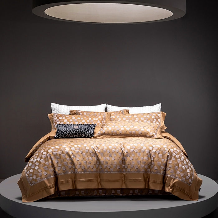 91家纺网 家纺一手货源 找家纺 （总）品家居 A版色织提花长绒棉四件套-赛尔基