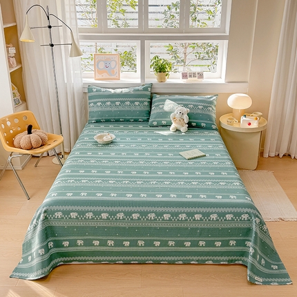 91家纺网 家纺一手货源 找家纺 博弈家纺   2025新款亲肤舒适原棉老粗布床单凉席三件套系列 异域风情