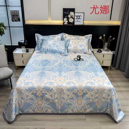 91家纺网 家纺一手货源 找家纺 （总）许林 2025新款冰丝凉席床单款凉席三件套
