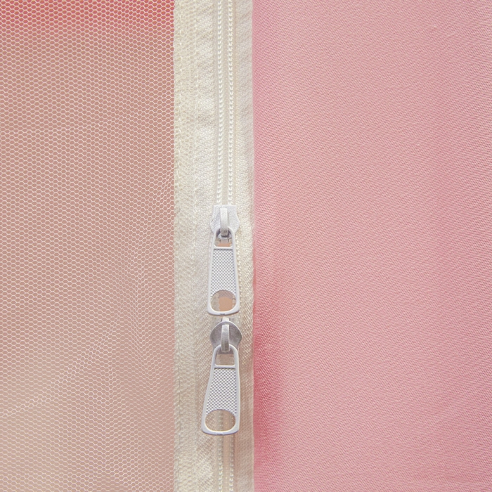 91家纺网 家纺一手货源 找家纺 兆星家纺 2025新款内穿带布帘蚊帐 纯色款 纯色-粉玉（含帘）