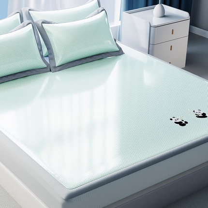 91家纺网 家纺一手货源 找家纺 （总）眠多宝 2025新款冰丝藤席凉席可折叠空调席卡通冰丝席防滑床笠款