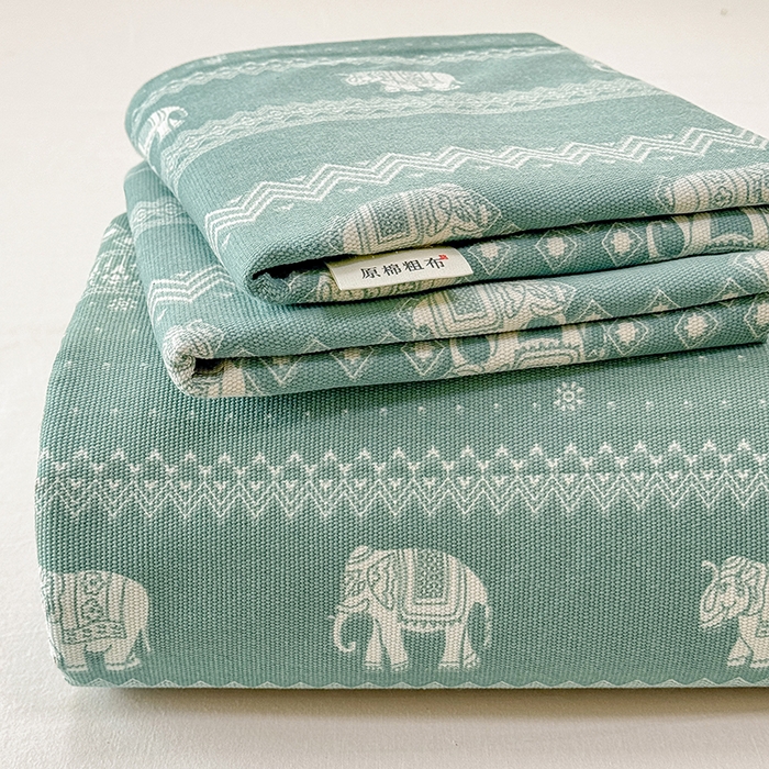 91家纺网 家纺一手货源 找家纺 博弈家纺   2025新款亲肤舒适原棉老粗布床单凉席三件套系列 异域风情