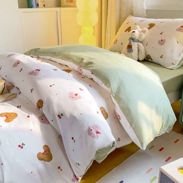 91家纺网 家纺一手货源 找家纺 宅部落 2025新款全棉三件套纯棉学生宿舍上下铺六件套 童年印记