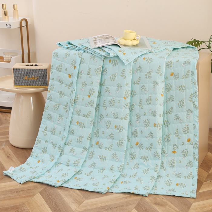 91家纺网 家纺一手货源 找家纺 被多多被业 2025新款亲肤绒多针绗绣工艺夏被空调被 花园