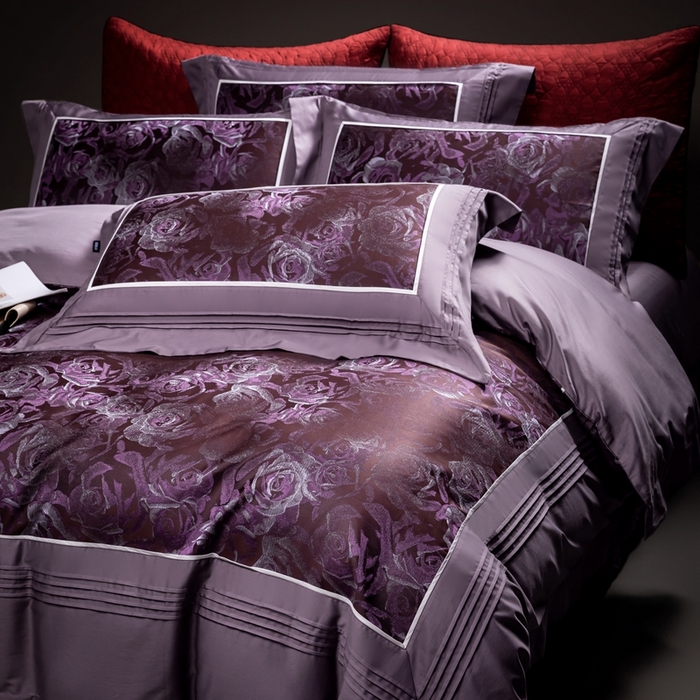 91家纺网 家纺一手货源 找家纺 品家居 A版色织提花长绒棉四件套-圣西斯 魅影