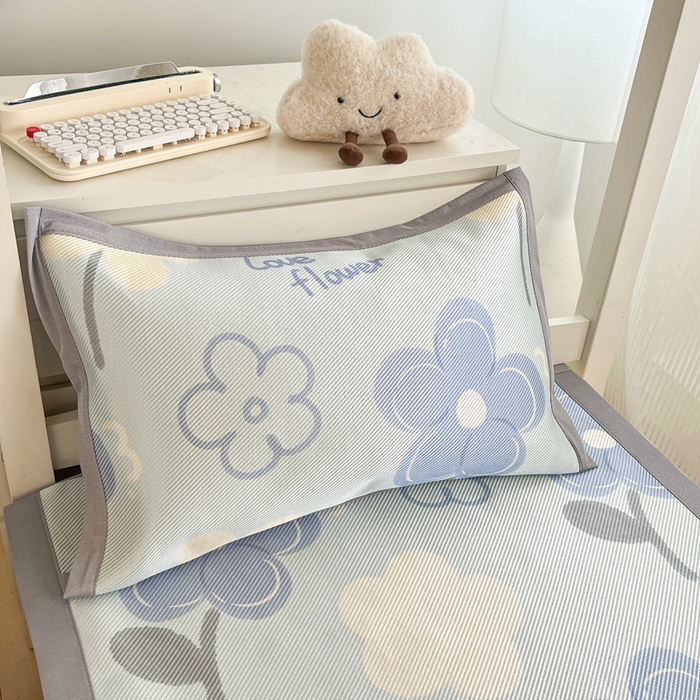 91家纺网 家纺一手货源 找家纺 川悦生活2025新款小清新冰藤席学生款 记得花香