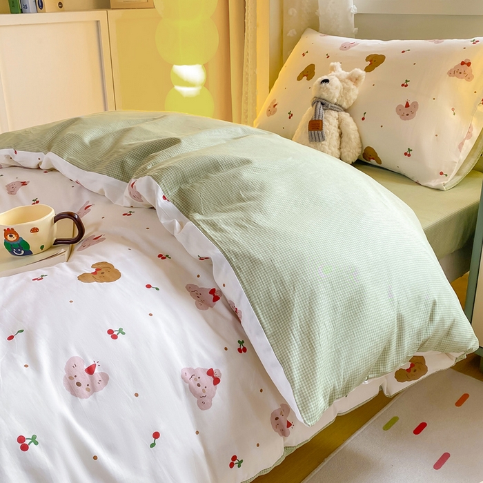 91家纺网 家纺一手货源 找家纺 宅部落 2025新款全棉三件套纯棉学生宿舍上下铺六件套 童年印记