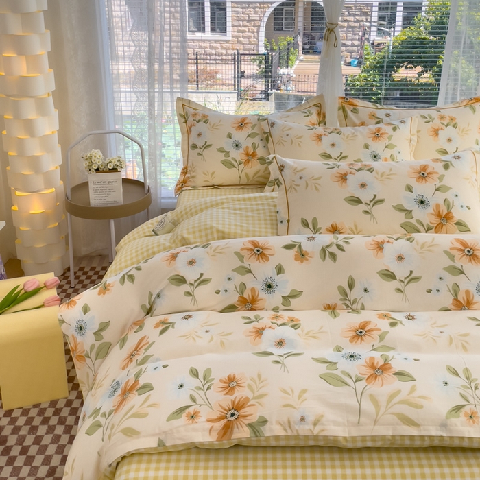 91家纺网 家纺一手货源 找家纺 铭博家纺 2025新款直播热款全棉吊边一字绣工艺款13070印花全棉单床单 花颜悦色