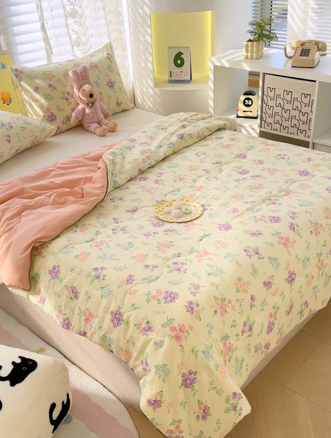 91家纺网 家纺一手货源 找家纺 弗苓家纺 2025新款A类皱皱纱印花夏被 夕颜