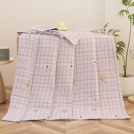 被多多被业 2025新款亲肤绒多针绗绣工艺夏被空调被 一朵花