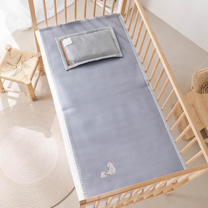 91家纺网 家纺一手货源 找家纺 丹兰 2025新款可定做婴童凉席凉豆豆冰丝席竹席儿童藤席幼儿园午睡席子 凉豆恐龙-蓝