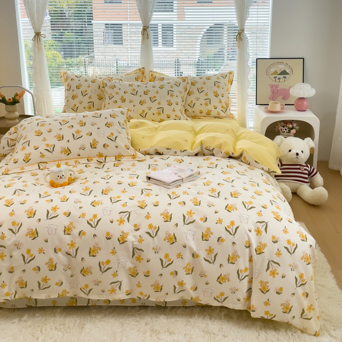 91家纺网 家纺一手货源 找家纺 铭博家纺 2025新款直播热款全棉吊边一字绣工艺款13070印花全棉单床单 花园兔