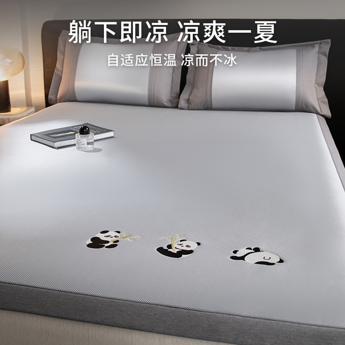 91家纺网 家纺一手货源 找家纺 （总）眠多宝 2025新款冰丝藤席凉席可折叠空调席卡通冰丝席防滑床笠款