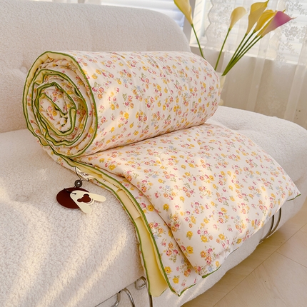 91家纺网 家纺一手货源 找家纺 弗苓家纺 2025新款A类皱皱纱印花夏被 爱丽丝