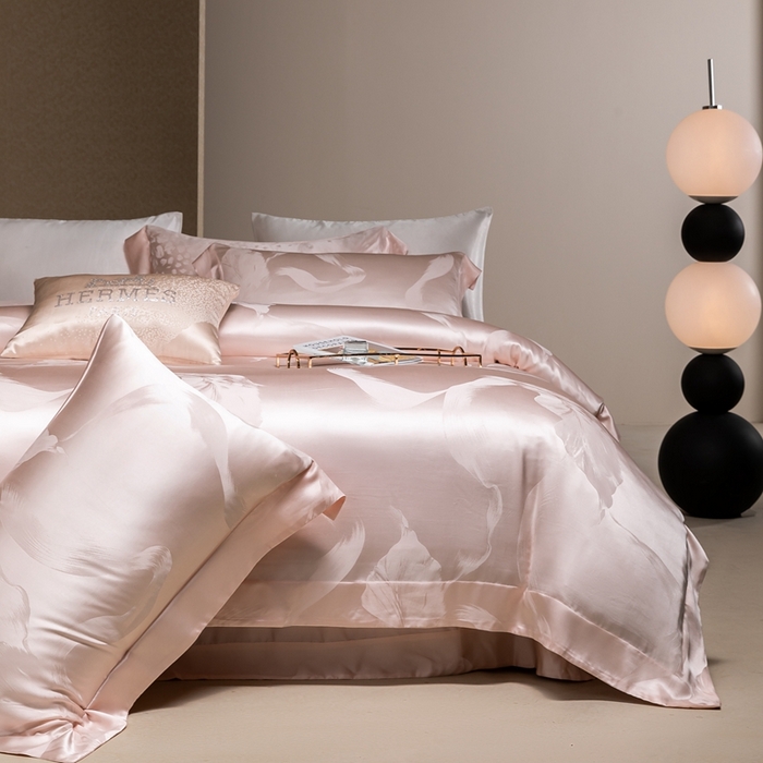 91家纺网 家纺一手货源 找家纺 晋瑞 红顶鹅绒馆 2025真丝天丝大提花四件套 芙蓉佳人