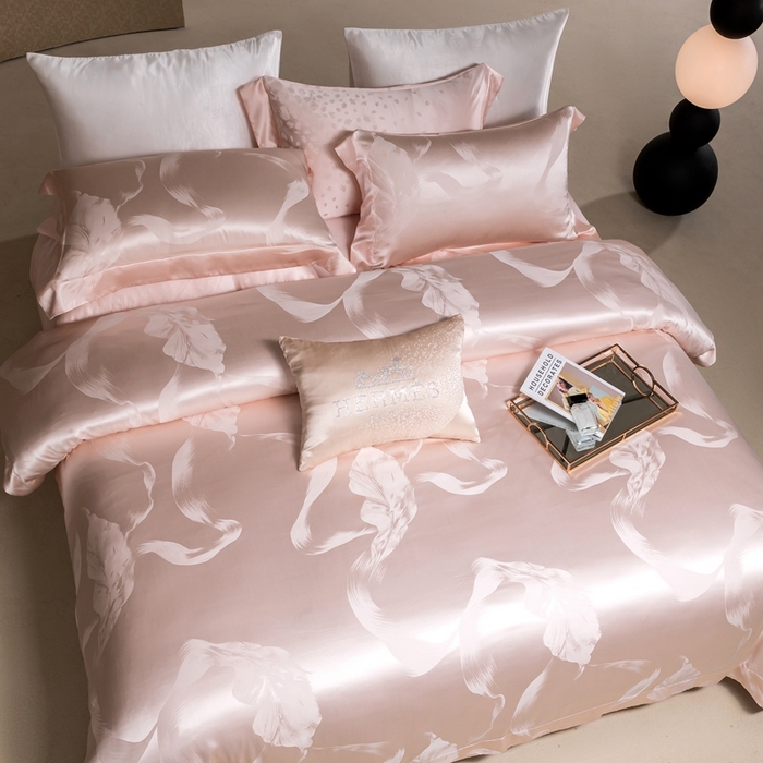 91家纺网 家纺一手货源 找家纺 晋瑞 红顶鹅绒馆 2025真丝天丝大提花四件套 芙蓉佳人