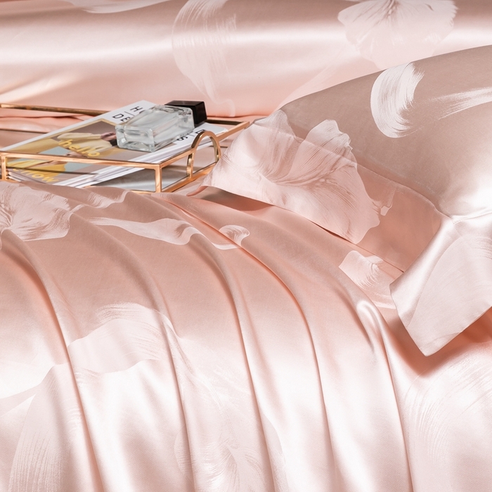 91家纺网 家纺一手货源 找家纺 晋瑞 红顶鹅绒馆 2025真丝天丝大提花四件套 芙蓉佳人