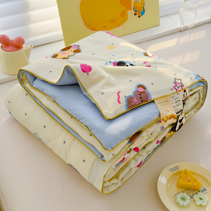 91家纺网 家纺一手货源 找家纺 弗苓家纺 2025新款A类皱皱纱印花夏被 乐翻天