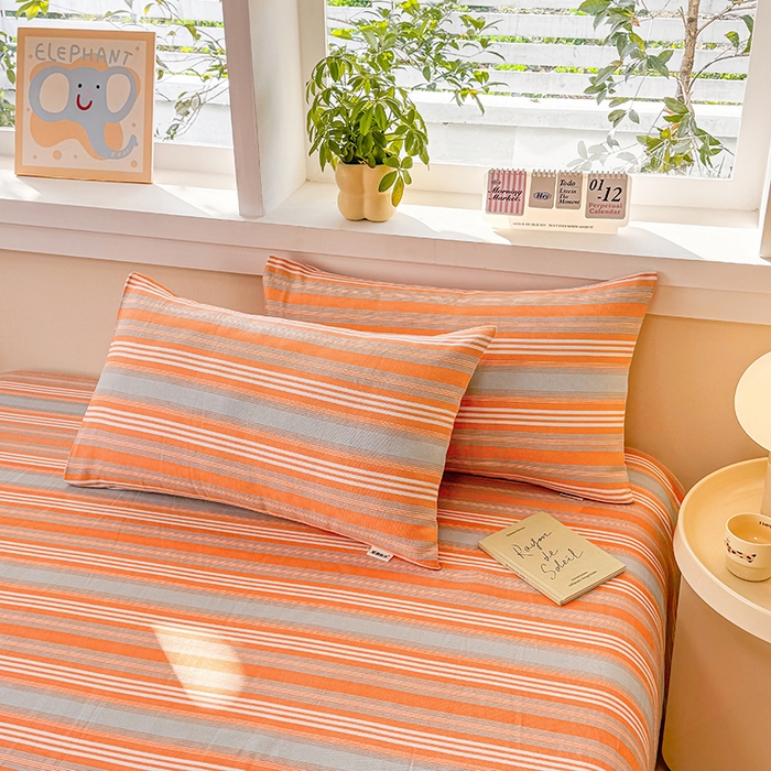 91家纺网 家纺一手货源 找家纺 博弈家纺   2025新款亲肤舒适原棉老粗布床单凉席三件套系列 热恋