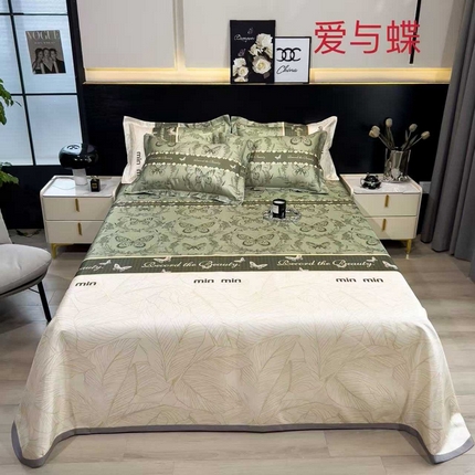 91家纺网 家纺一手货源 找家纺 （总）许林 2025新款冰丝凉席床单款凉席三件套