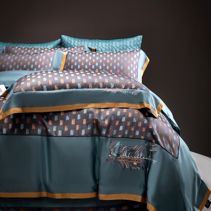 91家纺网 家纺一手货源 找家纺 （总）品家居 A版色织提花长绒棉四件套-圣西斯