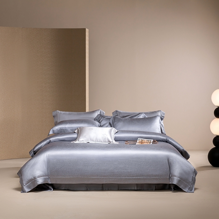 91家纺网 家纺一手货源 找家纺 晋瑞 红顶鹅绒馆 2025真丝天丝大提花四件套 痕迹