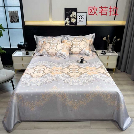 91家纺网 家纺一手货源 找家纺 （总）许林 2025新款冰丝凉席床单款凉席三件套