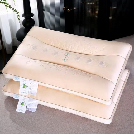 91家纺网 家纺一手货源 找家纺 云熙枕业 2025新款高科技玉石养生枕枕头枕芯 香槟色