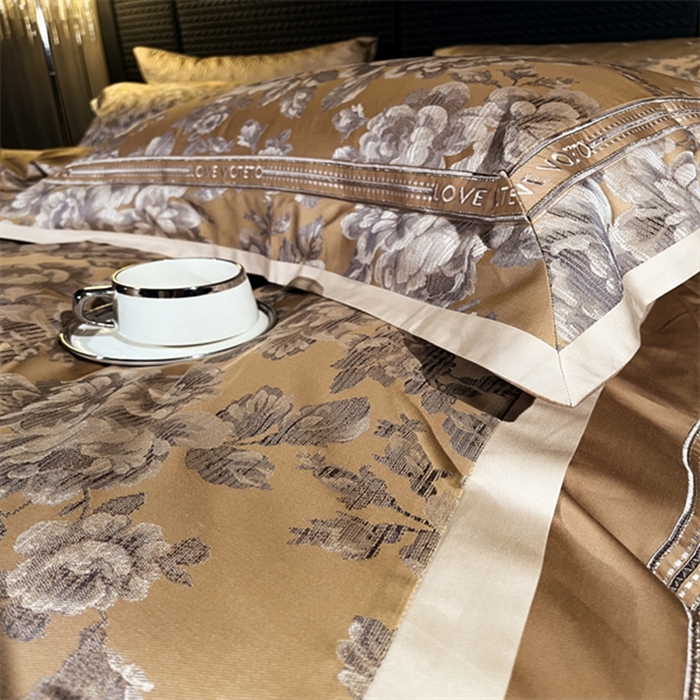 91家纺网 家纺一手货源 找家纺 （总）品家居 A版色织提花长绒棉四件套-芮妮