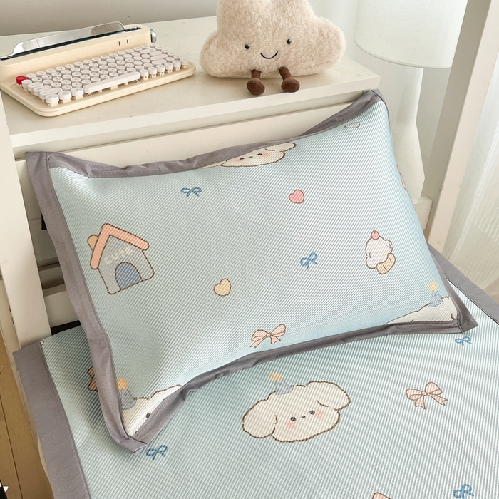 91家纺网 家纺一手货源 找家纺 川悦生活2025新款小清新冰藤席学生款 奶屋小汪