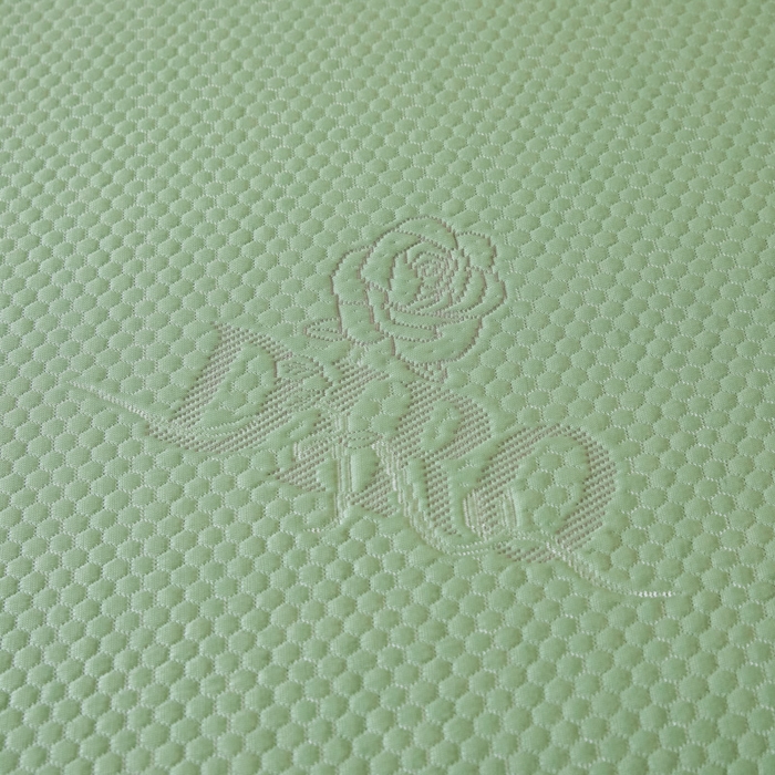 91家纺网 家纺一手货源 找家纺 鑫琪莱 2025新款5D立体雕花凉感豆豆冰丝席凉席席子系列 床笠款-玫瑰-果绿