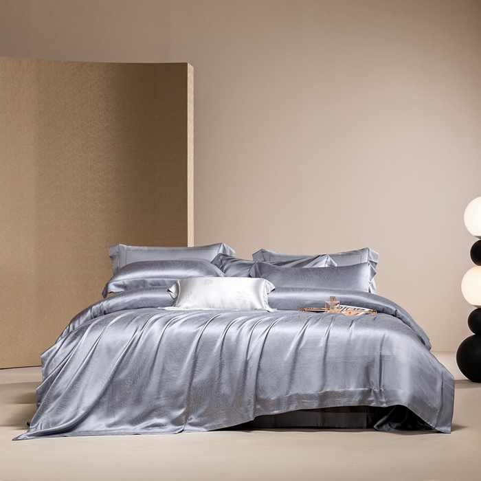 91家纺网 家纺一手货源 找家纺 晋瑞 红顶鹅绒馆 2025真丝天丝大提花四件套 痕迹