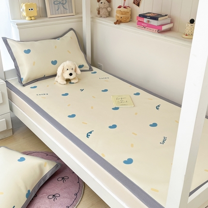 川悦生活2025新款600D立体宽边印花冰丝席学生床 甜蜜心率