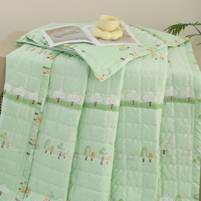 91家纺网 家纺一手货源 找家纺 被多多被业 2025新款亲肤绒多针绗绣工艺夏被空调被 晴岛