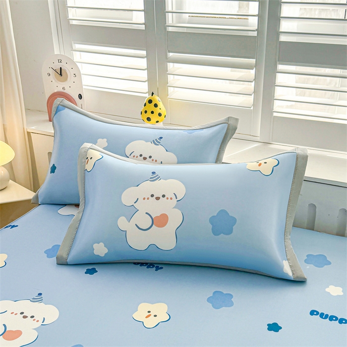 91家纺网 家纺一手货源 找家纺 （总）雯豆2025春夏新款碳光冰丝席三件套A类凉感印花三明治凉席