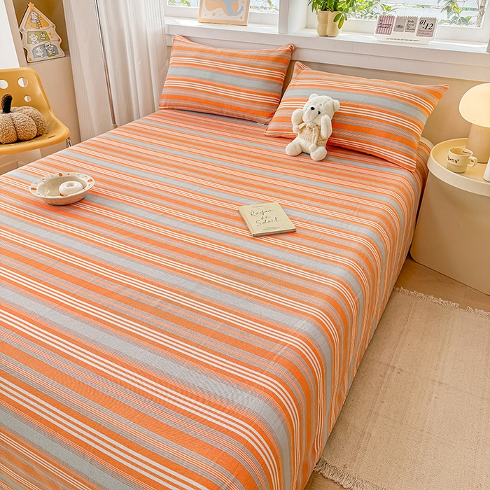 91家纺网 家纺一手货源 找家纺 博弈家纺   2025新款亲肤舒适原棉老粗布床单凉席三件套系列 热恋