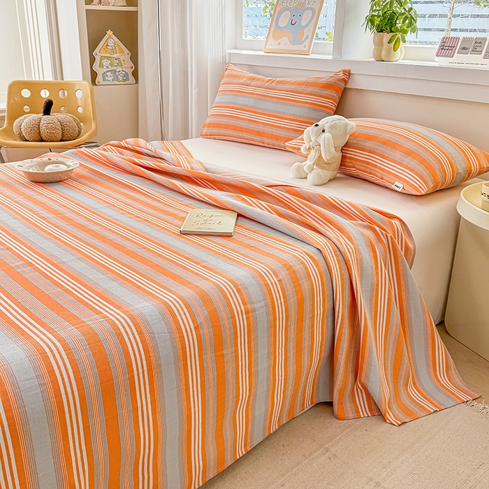 91家纺网 家纺一手货源 找家纺 博弈家纺   2025新款亲肤舒适原棉老粗布床单凉席三件套系列 热恋