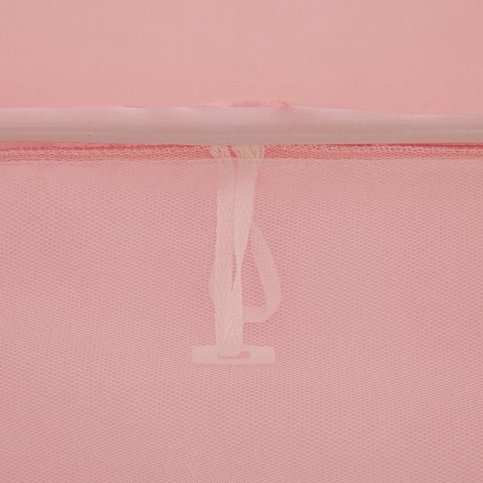 91家纺网 家纺一手货源 找家纺 兆星家纺 2025新款内穿带布帘蚊帐 纯色款 纯色-粉玉（不含帘）