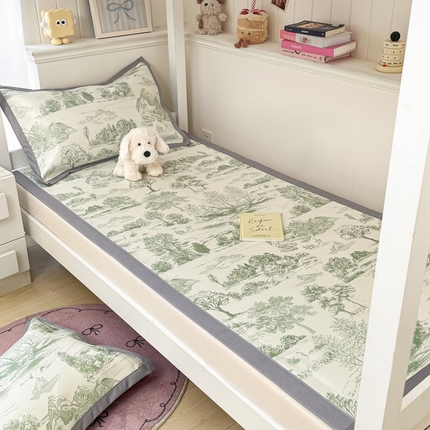 91家纺网 家纺一手货源 找家纺 （总）川悦生活2025新款600D立体宽边印花冰丝席学生床