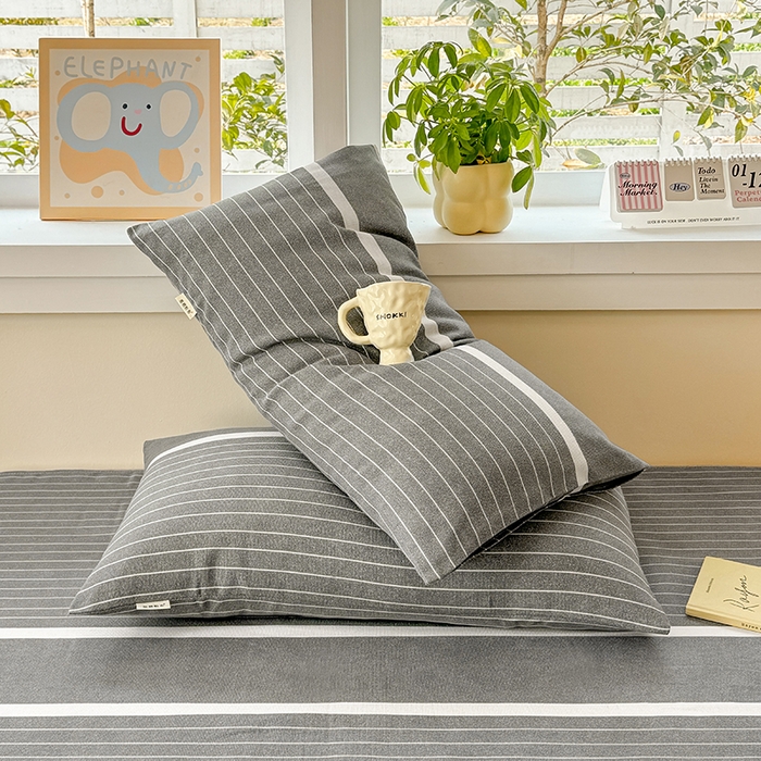 91家纺网 家纺一手货源 找家纺 博弈家纺   2025新款亲肤舒适原棉老粗布床单凉席三件套系列 冷灰