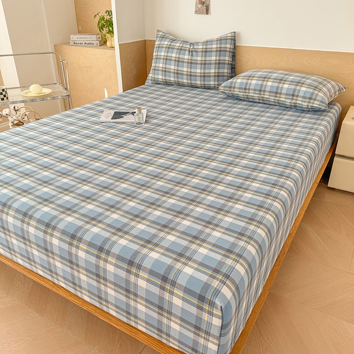 91家纺网 家纺一手货源 找家纺 （总）晓时候 2025新款100%全棉色织水洗棉床笠全棉床笠纯棉床笠