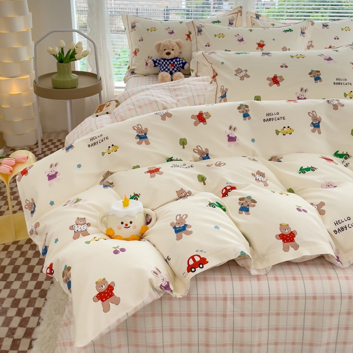 91家纺网 家纺一手货源 找家纺 铭博家纺 2025新款直播热款全棉吊边一字绣工艺款13070印花全棉单床单 森林精岛