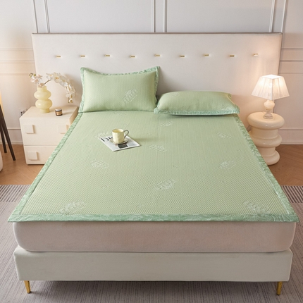 鑫琪莱 2025新款5D立体雕花凉感豆豆冰丝席凉席席子系列 床席款-迷你-果绿