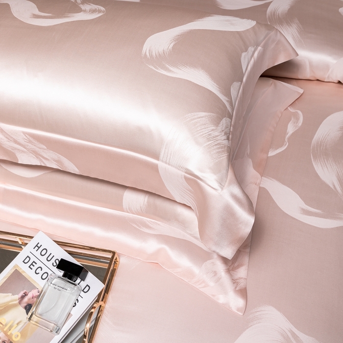 91家纺网 家纺一手货源 找家纺 晋瑞 红顶鹅绒馆 2025真丝天丝大提花四件套 芙蓉佳人